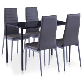 Conjunto de mesa y sillas de comedor 5 piezas gris de , muebles para cocinas y comedores - Ref: Foro24-281695, Precio: 218,32...