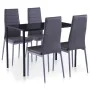 Conjunto de mesa y sillas de comedor 5 piezas gris de , muebles para cocinas y comedores - Ref: Foro24-281695, Precio: 210,42...