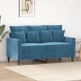 Sofá de 2 plazas terciopelo azul 120 cm de , Sofás - Ref: Foro24-359302, Precio: 195,56 €, Descuento: %