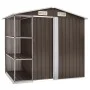 Cobertizo de jardín con estantería hierro marrón 205x130x183 cm de , Cobertizos - Ref: Foro24-47105, Precio: 248,09 €, Descue...
