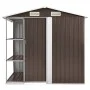 Cobertizo de jardín con estantería hierro marrón 205x130x183 cm de , Cobertizos - Ref: Foro24-47105, Precio: 248,09 €, Descue...