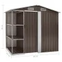 Cobertizo de jardín con estantería hierro marrón 205x130x183 cm de , Cobertizos - Ref: Foro24-47105, Precio: 248,09 €, Descue...