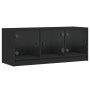 Mueble de TV con puertas de vidrio negro 102x37x42 cm de , Muebles TV - Ref: Foro24-836407, Precio: 74,91 €, Descuento: %