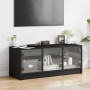 Mueble de TV con puertas de vidrio negro 102x37x42 cm de , Muebles TV - Ref: Foro24-836407, Precio: 74,91 €, Descuento: %