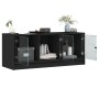 Mueble de TV con puertas de vidrio negro 102x37x42 cm de , Muebles TV - Ref: Foro24-836407, Precio: 74,91 €, Descuento: %