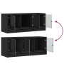 Mueble de TV con puertas de vidrio negro 102x37x42 cm de , Muebles TV - Ref: Foro24-836407, Precio: 74,91 €, Descuento: %