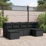 Set de sofás de jardín 6 piezas y cojines ratán sintético negro de , Conjuntos de jardín - Ref: Foro24-3249844, Precio: 384,5...