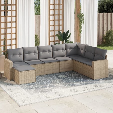 Juego de sofás de jardín con cojines beige 8 pzas ratán PE de , Sofás modulares de exterior - Ref: Foro24-3251696, Precio: 53...