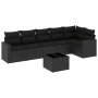 Set de comedor de jardín 7 pzas y cojines ratán sintético negro de , Conjuntos de jardín - Ref: Foro24-3218985, Precio: 446,4...