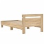 Cama con cabecero madera de ingeniería roble Sonoma 75x190 cm de , Camas y somieres - Ref: Foro24-838570, Precio: 72,13 €, De...