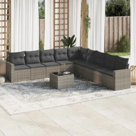 Set de sofás de jardín 10 pzas con cojines ratán sintético gris de , Conjuntos de jardín - Ref: Foro24-3219090, Precio: 567,0...