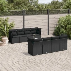Set de sofás de jardín 8 piezas y cojines ratán sintético negro de , Conjuntos de jardín - Ref: Foro24-3217305, Precio: 570,8...