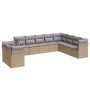 Juego de sofás jardín con cojines beige 10 pzas ratán sintético de , Conjuntos de jardín - Ref: Foro24-3249698, Precio: 658,0...