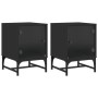 Mesitas de noche con puertas de vidrio 2 uds negro 35x37x50 cm de , Mesitas de noche - Ref: Foro24-836521, Precio: 47,46 €, D...