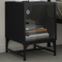 Mesitas de noche con puertas de vidrio 2 uds negro 35x37x50 cm de , Mesitas de noche - Ref: Foro24-836521, Precio: 47,46 €, D...