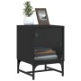 Mesitas de noche con puertas de vidrio 2 uds negro 35x37x50 cm de , Mesitas de noche - Ref: Foro24-836521, Precio: 47,46 €, D...