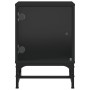 Mesitas de noche con puertas de vidrio 2 uds negro 35x37x50 cm de , Mesitas de noche - Ref: Foro24-836521, Precio: 47,46 €, D...