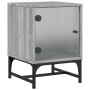 Mesita de noche con puerta de vidrio gris Sonoma 35x37x50 cm de , Mesitas de noche - Ref: Foro24-836528, Precio: 28,40 €, Des...
