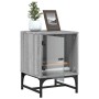 Mesita de noche con puerta de vidrio gris Sonoma 35x37x50 cm de , Mesitas de noche - Ref: Foro24-836528, Precio: 28,40 €, Des...