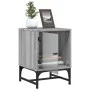 Mesita de noche con puerta de vidrio gris Sonoma 35x37x50 cm de , Mesitas de noche - Ref: Foro24-836528, Precio: 28,00 €, Des...