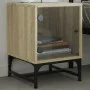 Mesitas noche con puertas vidrio 2 uds roble Sonoma 35x37x50 cm de , Mesitas de noche - Ref: Foro24-836523, Precio: 45,30 €, ...