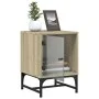 Mesitas noche con puertas vidrio 2 uds roble Sonoma 35x37x50 cm de , Mesitas de noche - Ref: Foro24-836523, Precio: 45,30 €, ...