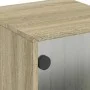 Mesitas noche con puertas vidrio 2 uds roble Sonoma 35x37x50 cm de , Mesitas de noche - Ref: Foro24-836523, Precio: 45,30 €, ...