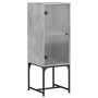 Armario auxiliar con puerta vidrio gris hormigón 35x37x100 cm de , Aparadores - Ref: Foro24-836556, Precio: 51,53 €, Descuent...
