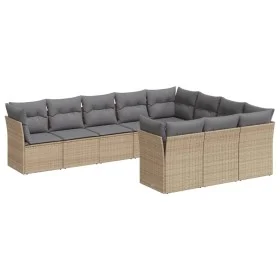 Juego de sofás jardín con cojines beige 10 pzas ratán sintético de , Conjuntos de jardín - Ref: Foro24-3250058, Precio: 612,0...