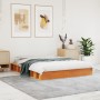 Estructura de cama madera maciza pino marrón cera 135x190 cm de , Camas y somieres - Ref: Foro24-844435, Precio: 116,33 €, De...