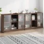 Estantería con puertas madera marrón roble 204x37x75 cm de , Aparadores - Ref: Foro24-3206537, Precio: 205,92 €, Descuento: %