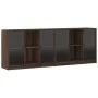 Estantería con puertas madera marrón roble 204x37x75 cm de , Aparadores - Ref: Foro24-3206537, Precio: 205,92 €, Descuento: %