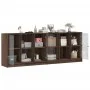 Estantería con puertas madera marrón roble 204x37x75 cm de , Aparadores - Ref: Foro24-3206537, Precio: 205,92 €, Descuento: %