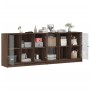 Estantería con puertas madera marrón roble 204x37x75 cm de , Aparadores - Ref: Foro24-3206537, Precio: 205,86 €, Descuento: %