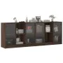 Estantería con puertas madera marrón roble 204x37x75 cm de , Aparadores - Ref: Foro24-3206537, Precio: 205,92 €, Descuento: %