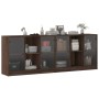 Estantería con puertas madera marrón roble 204x37x75 cm de , Aparadores - Ref: Foro24-3206537, Precio: 205,86 €, Descuento: %