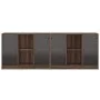 Estantería con puertas madera marrón roble 204x37x75 cm de , Aparadores - Ref: Foro24-3206537, Precio: 205,92 €, Descuento: %