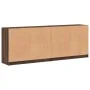 Estantería con puertas madera marrón roble 204x37x75 cm de , Aparadores - Ref: Foro24-3206537, Precio: 205,92 €, Descuento: %