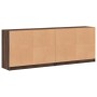 Estantería con puertas madera marrón roble 204x37x75 cm de , Aparadores - Ref: Foro24-3206537, Precio: 205,86 €, Descuento: %