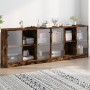 Estantería con puertas madera roble ahumado 204x37x75 cm de , Aparadores - Ref: Foro24-3206535, Precio: 192,12 €, Descuento: %