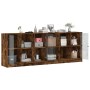 Estantería con puertas madera roble ahumado 204x37x75 cm de , Aparadores - Ref: Foro24-3206535, Precio: 192,12 €, Descuento: %