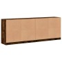 Estantería con puertas madera roble ahumado 204x37x75 cm de , Aparadores - Ref: Foro24-3206535, Precio: 192,12 €, Descuento: %