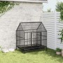 Jaula para perros con ruedas acero galvanizado negro de , Casetas para perros - Ref: Foro24-172208, Precio: 157,28 €, Descuen...