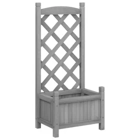 Jardinera con enrejado madera maciza de abeto gris by , Pots and planters - Ref: Foro24-365483, Price: 46,55 €, Discount: %