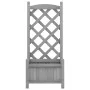 Jardinera con enrejado madera maciza de abeto gris de , Maceteros y jardineras - Ref: Foro24-365483, Precio: 46,55 €, Descuen...