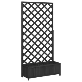 Jardinera con enrejado madera maciza de abeto negro by , Pots and planters - Ref: Foro24-365481, Price: 130,66 €, Discount: %