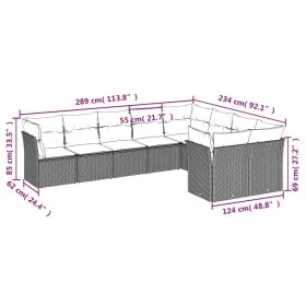 Set de sofás de jardín 8 piezas y cojines ratán sintético negro de , Conjuntos de jardín - Ref: Foro24-3250004, Precio: 567,7...