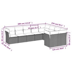 Set de sofás de jardín 8 piezas y cojines ratán sintético negro de , Conjuntos de jardín - Ref: Foro24-3250004, Precio: 598,7...