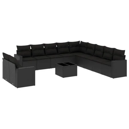 Garden sofa set 12 pieces with black synthetic rattan cushions by , Modular outdoor sofas - Ref: Foro24-3251532, Price: 826,2...