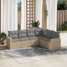 Juego de sofás jardín con cojines 6 pzas ratán sintético beige de , Conjuntos de jardín - Ref: Foro24-3218999, Precio: 391,46...